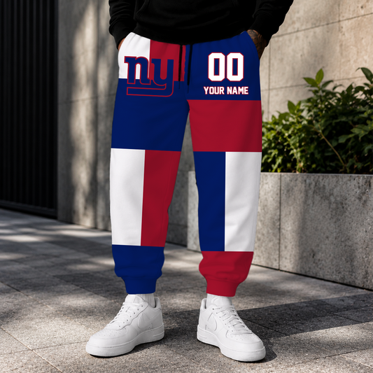 ELITE EDITION - NEW CUSTOMIZED NFL32 NYG NEW YORK GIANTS SWEATPANTS