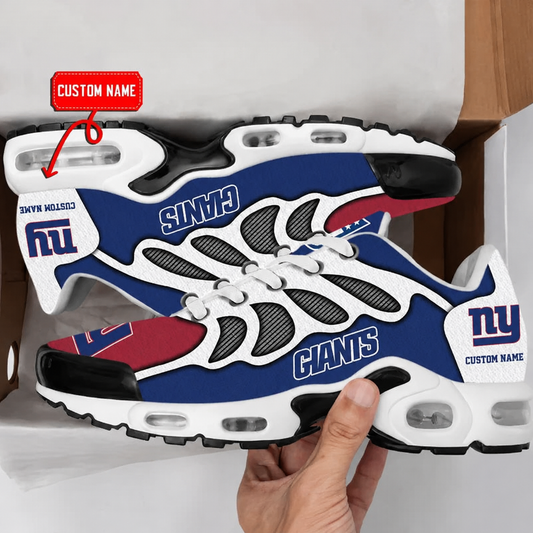 FLASH SALE - NEW CUSTOMIZED NFL32 NYG NEW YORK GIANTS AIR MAX PLUS SNEAKERS