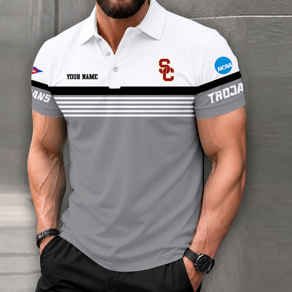 FLASH SALE - NEW CUSTOMIZED NCAA FBS32 USC USC TROJANS POLO SHIRT