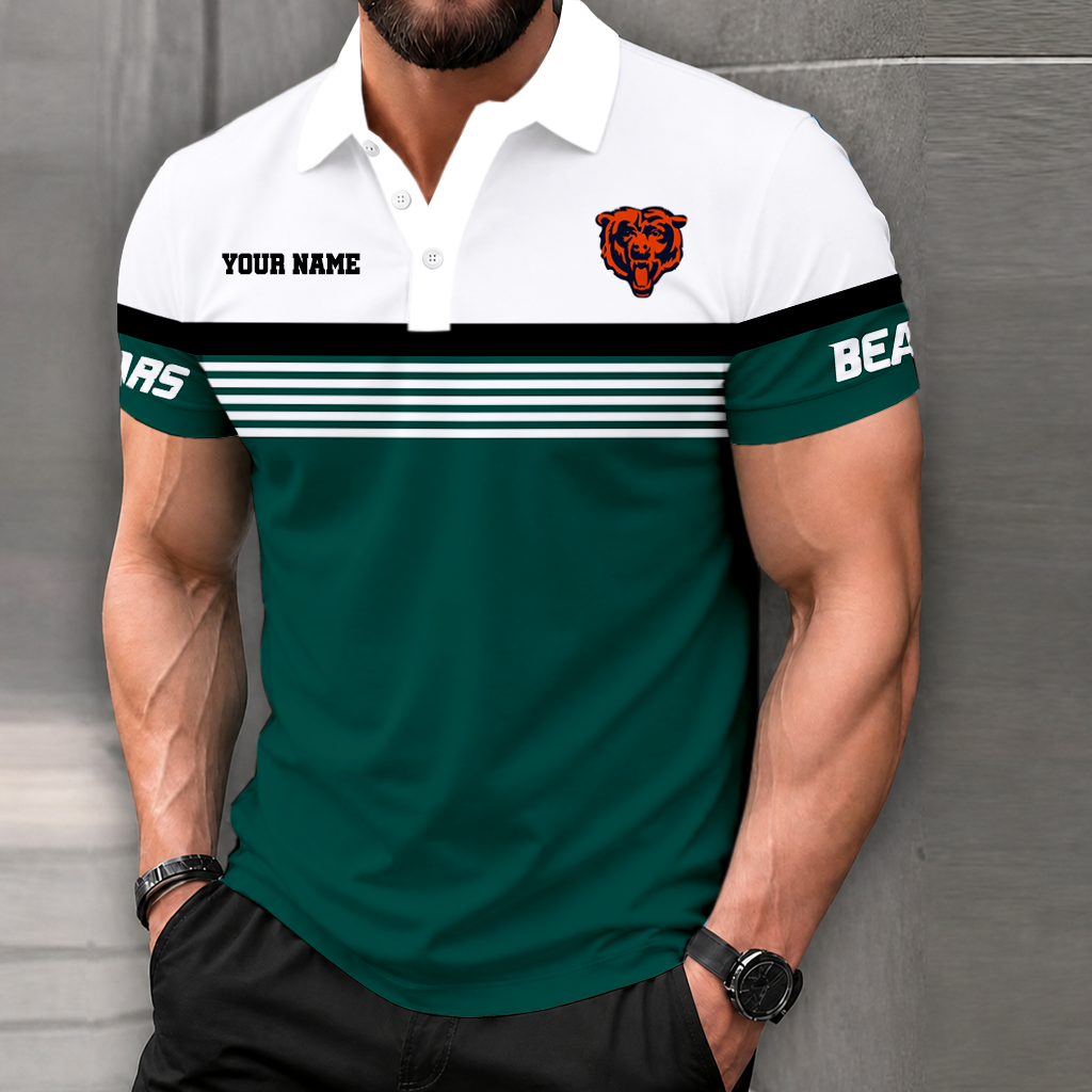 LIMITED EDITION - NEW CUSTOMIZED NFL26 CCB CHICAGO BEARS POLO SHIRT