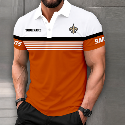 LIMITED EDITION - NEW CUSTOMIZED NFL24 NOS NEW ORLEANS SAINTS POLO SHIRT