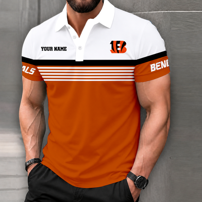 LIMITED EDITION - NEW CUSTOMIZED NFL16 CCB CINCINNATI BENGALS POLO SHIRT