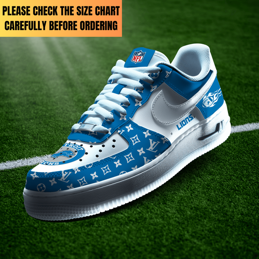 EXCLUSIVE  EDITION - NEW CUSTOMIZED NFL04 DTL DETROIT LIONS AF1 SHOES