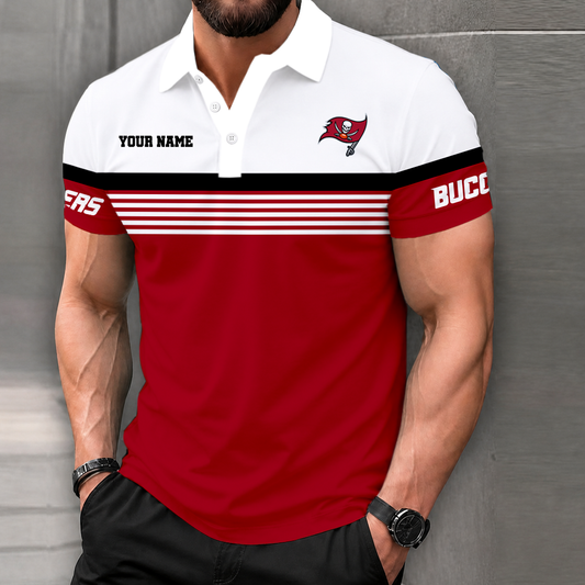 LIMITED EDITION - NEW CUSTOMIZED NFL10 TBB TAMPA BAY BUCCANEERS POLO SHIRT