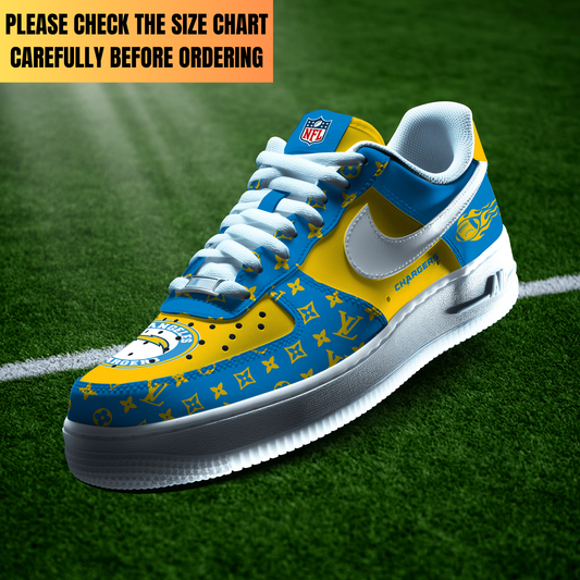 EXCLUSIVE  EDITION - NEW CUSTOMIZED NFL09 LAC LOS ANGELES CHARGERS AF1 SHOES
