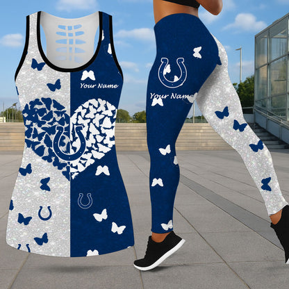 VIRAL EDITION - NEW CUSTOMIZED NFL17 IDC INDIANAPOLIS COLTS LEGGINGS & HOLLOW TANK TOP SET