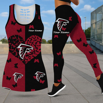 VIRAL EDITION - NEW CUSTOMIZED NFL18 ATF ATLANTA FALCONS LEGGINGS & HOLLOW TANK TOP SET